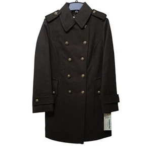 Nuevo con etiquetas Chaquetón London Fog Mezcla de Lana Doble Pecho Verde Oliva Para Mujer Talla S - Imagen 1 de 12