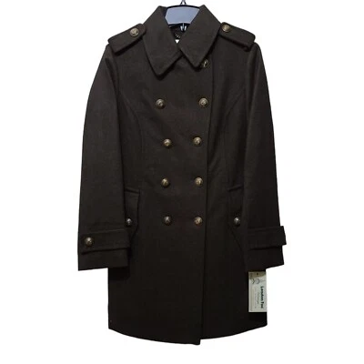 NWT London Fog Peacoat Wool Blend Double Breasted Olive Green Women's Sz S - Image 1 of 4