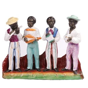 Quartet Band Musicians American Pottery Porcelain Staffordshire Circa 1890 - Picture 1 of 9
