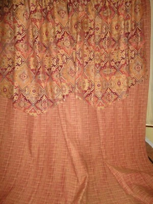 PANELES CORTINAS LARGAS CHENILLA AZTECA SUROESTE TERRACOTA (2) PERSONALIZADOS 48X112 Foto 1 de 4