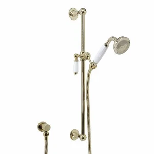 Shower Head Hose Pole Slider Riser Rail Kit Brass Ceramic Gold Brass ENKI ES025 - Picture 1 of 6
