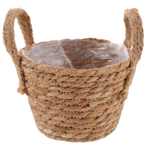 Rustic Woven Flowerpot Weaving Basket Woven Plant Basket Woven Flower Planter - Picture 1 of 12