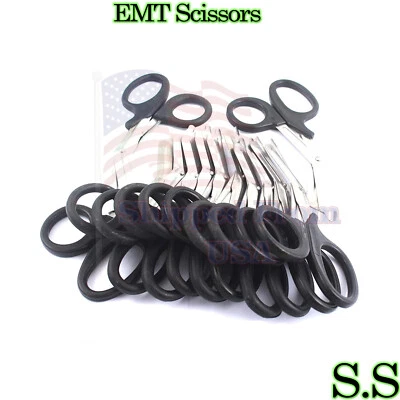 25 Pairs Trauma Shears Bandage Scissors 7 1/4" Black - Image 1 of 3