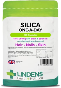 Lindens Silica 250mg | 100 Capsules | Hair Skin Nails | Added Biotin & Selenium - Picture 1 of 2