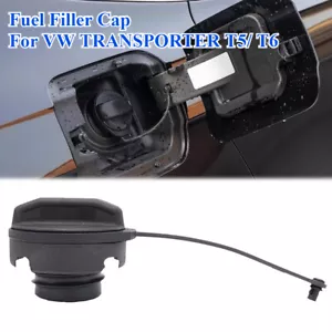 For VW TRANSPORTER T5/ T6 FUEL PETROL DIESEL VAN FUEL FILLER COVER CAP WITH BAND - Picture 1 of 7
