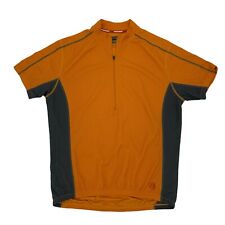 Novara Cycling Jersey Mens L Large Orange 1/2 Zip Semi Fitted Short Sleeve Mock
