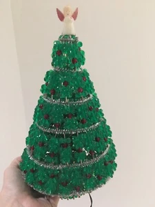 Christbaumschmuck mit Perlen und weißen Lichtern sanft gebraucht - Bild 1 von 3