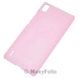 HUAWEI CUSTODIA ORIGINALE HARD SLIM BACK COVER ASCEND P7 PINK ROSA TRASPARENTE - Foto 1 di 4