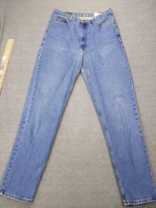Vtg Y2K Eddie Bauer Womens 12T Tall Blue Jeans 100% Cotton Tapered Light Wash - Picture 1 of 11
