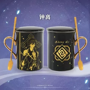 Genshin Impact ZhongLi Water Cup Anime Ceramic Mug Milk Tea Cup Collection Gift - Picture 1 of 3