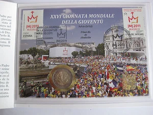 Vatikan Numisbrief 2 Euro 2011 + Briefmarken 75 + 80 Cent "Weltjugendtag Madrid" - Bild 1 von 1