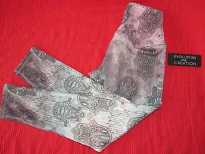 Evolution And Creation High Waist Eye Printed Yoga Workout Capri Pants Womens S - Picture 1 of 6