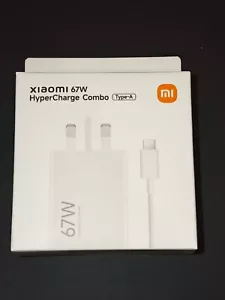 Xiaomi Cable UK Plug Charger Hypercharge 67w Standard 33w - For Xiaomi and Redmi - Picture 1 of 7