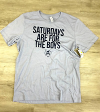 Mens Barstool Sports Saturdays Are For The Boys T-Shirt Powder Baby Blue - LARGE