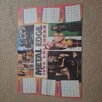 METAL EDGE CALENDAR~VTG 1998 ~TYPE O NEGATIVE Manson KISS OZZY METALLICA SABBATH - Image 1 of 3