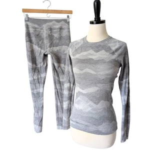 Smartwool Women's 2-pc Set Thermal Merino Base Layer Long Sleeve Gray 1/4 Zip S - Picture 1 of 9