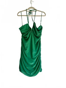 Hollister green halter neck dress, BNWT, size L - Picture 1 of 4
