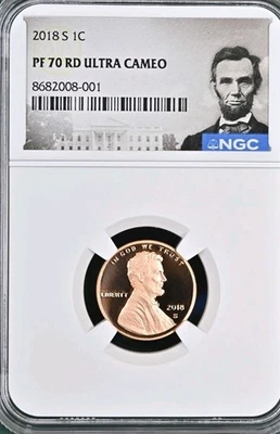 2018-S  LINCOLN CENT  NGC PF70 RD ULTRA CAMEO Bx4 - Image 1 of 2