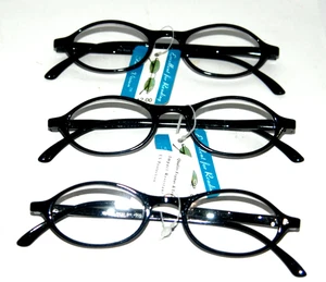 3 Damen / Mädchen Lesebrillen Power +2,0 Fashion Impact UV Gläser ovale Rahmen - Bild 1 von 6