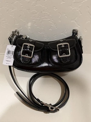 Nuevo con etiquetas Bolso de Hombro Coach Cuero Ashton Baguette CM079 Plateado Negro Auténtico Foto 1 de 4