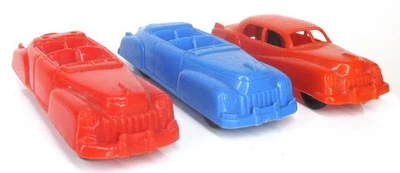 TRES COCHES DE PLÁSTICO MANOIL DE 3"--2) CONVERTIBLES P-7--1) SEDÁN P-8--¡ENVÍO GRATUITO! Foto 1 de 4