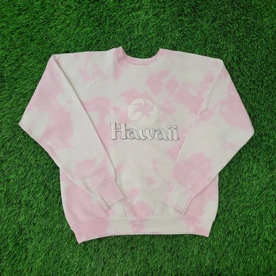 Vintage 80s Hawaii Palm Sweatshirt Womens Large 21x21 Pink Bleached - Image 1 of 4