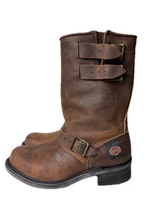 Harley Davidson BT-Engineer 11” CRZY Boots Mens Size 9 Brown Leather USA Read - Bild 1 von 17