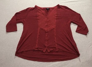 Lucky Brand Cardigan Women's XL Feminine Minimalist Indie Lounge Cherry Red - Picture 1 of 8