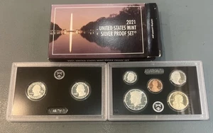 2021 US Mint Silber Proof Set - 7 Münzen - 0,984 oz Silber - mit COA - Bild 1 von 2