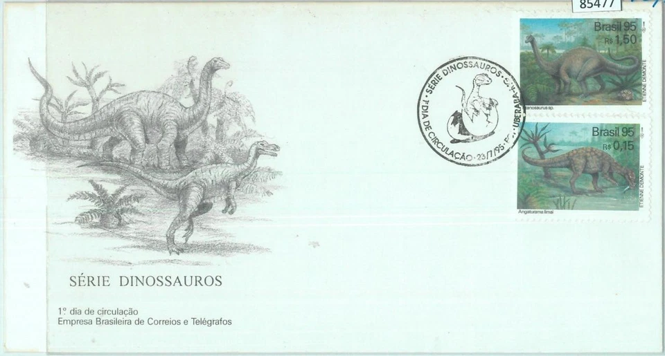 85477 - BRASIL - Historia Postal - FDC COVER 1995 - DINOSAURIOS Prehistoria Foto 1 de 1
