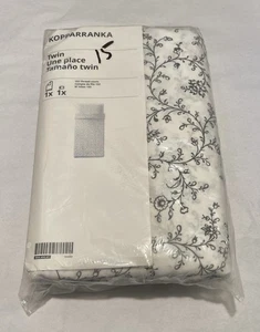 IKEA KOPPARRANKA Twin Sheet Bettgarnitur und Kissenbezüge, grau/weiß - Bild 1 von 2