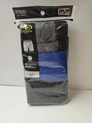 Calzoncillos boxer de rendimiento Athletic Works para hombre talla pequeña 28-30 6 paquetes largos 9" entrepierna Foto 1 de 4