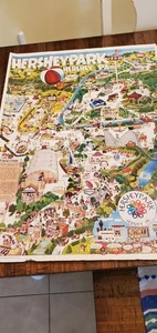 Vintage 1990 Hershey Park Karte Poster Pennsylvania Vergnügungspark 36x26 - Bild 1 von 11