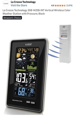 Lacrosse Technology Wireless Color Weather Forecast Station 308-1425B-INT - New - Image 1 of 4