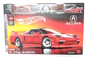 Mattel Brick Shop Hot Wheels ’90 Acura NSX Gebäude Spielzeug Set Maßstab 1:16 NEU - Bild 1 von 8
