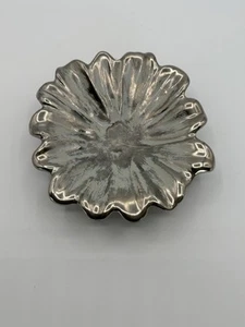 Vtg Stangl Colonial Silver Patina Flower Shape Plate Dish Tray 3859 Pottery - Picture 1 of 5