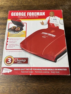George Foreman Champ Grill – Healthy Cooking, Red (Model GR0036R) - Image 1 of 4