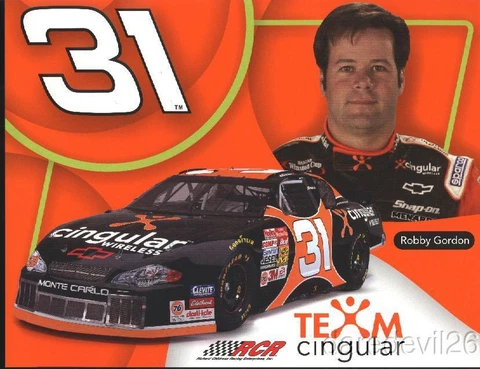 2002 Robby Gordon Cingular "1st issued" Chevy Monte Carlo NASCAR postcard Cover