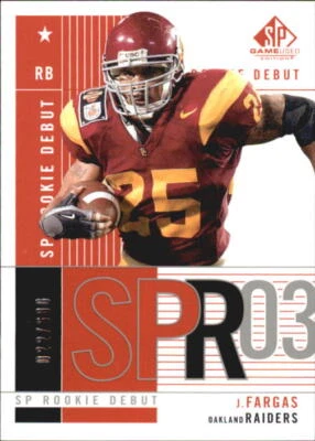 A9638- 2003 SP Game Used Edition #109 Justin Fargas RC /600 Rookie NM-MT - Image 1 of 2
