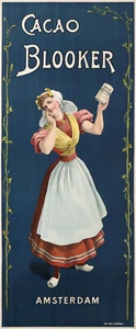 CACAO BLOOKER DUTCH CHOCOLAT AMSTERDAM VINTAGE POSTER - Picture 1 of 1
