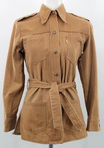 VTG Women's 70s Levi's Light Brown Bush Jacket 1970s XS/S Cotton Safari Jacket - Picture 1 of 24