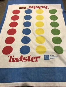 Vintage 1997 Hasbro Twister Bed Blanket Twin Retro Throw Rare 84 x 60 Polyester - Picture 1 of 5