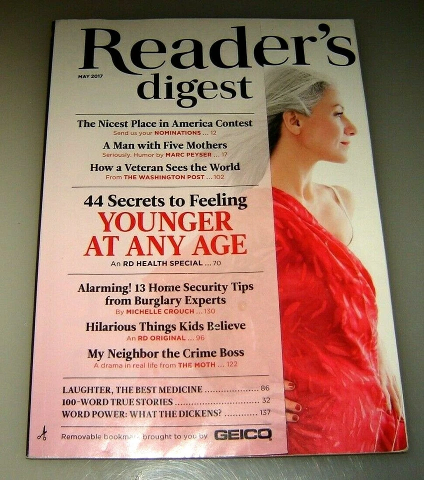 Reader's Digest Magazine May 2017 - 44 Secrets to Feeling Younger at Any Age ! - Image 1 of 1
