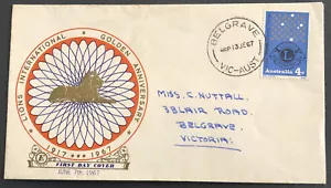 Australia FDC Excelsior 1967 Lions International Golden Anniversary - Picture 1 of 4