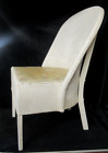 Lloyd Loom style vintage white wicker Chair with drawer