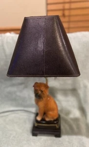Pre Owned Vintage Prestine Glazed Pug Table Lamp With Black Shade - Picture 1 of 6