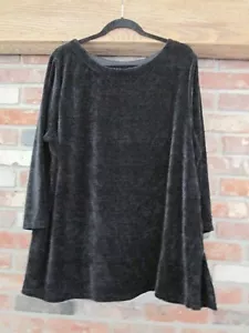 Top tunica J Jill Wearever più 2X maglione nero scollo barca manica 3/4 elasticizzato - Foto 1 di 5