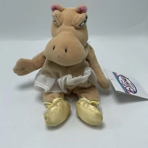 Disney Fantasia Hippo Bean Bag Peluche Imbottito Animale Giocattolo Con Etichette - Foto 1 di 4