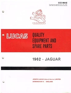 JAGUAR Mk2 , MkX & E-TYPE SERIES 1 ORIG. 1962 LUCAS ELECTRICAL PARTS CATALOGUE - Picture 1 of 1