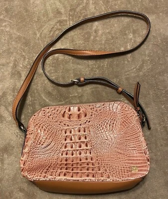 Cartera Bandolera Kate Landry Cuero Cocodrilo Marrón 11x8 Foto 1 de 3